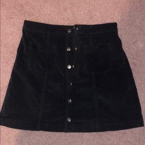 Urban outfitters button up velvet skirt